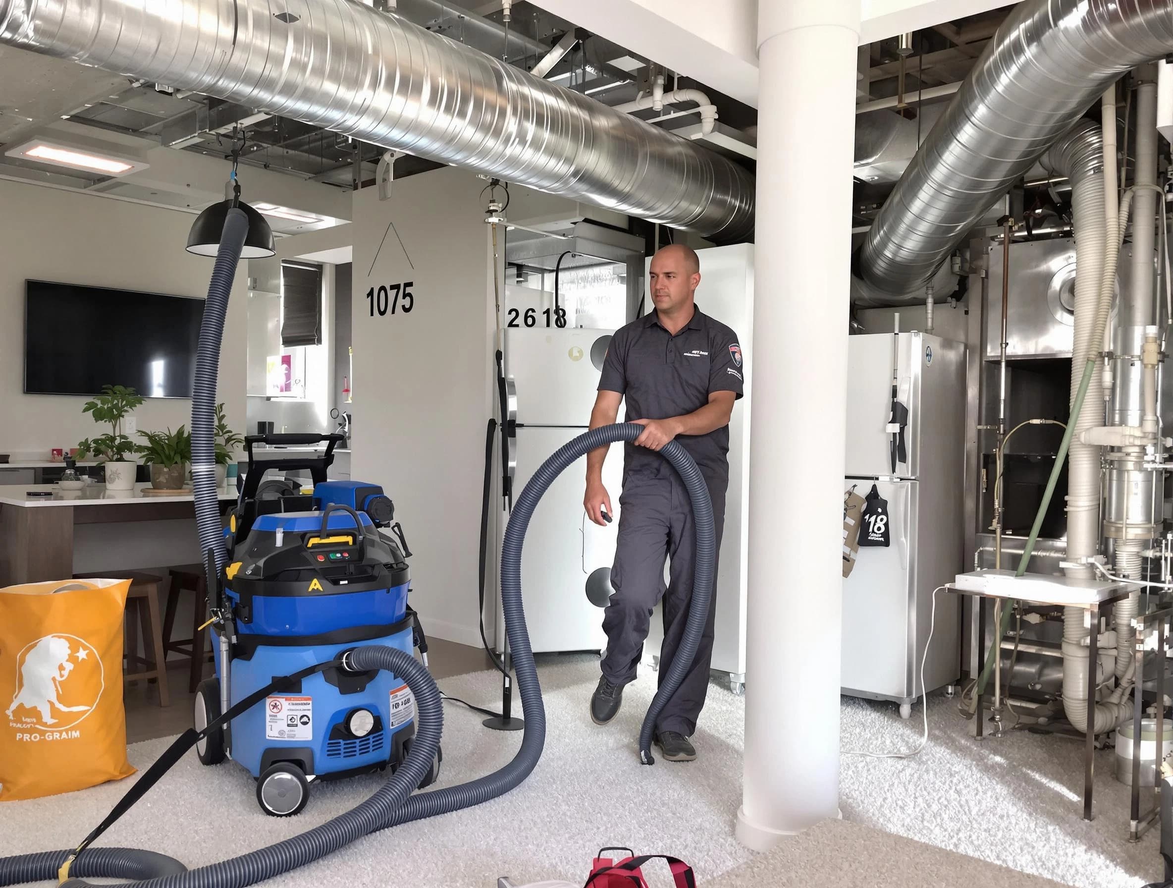Costa Mesa Air Duct Cleaning expert performing detailed indoor duct cleaning for improved air quality in Costa Mesa