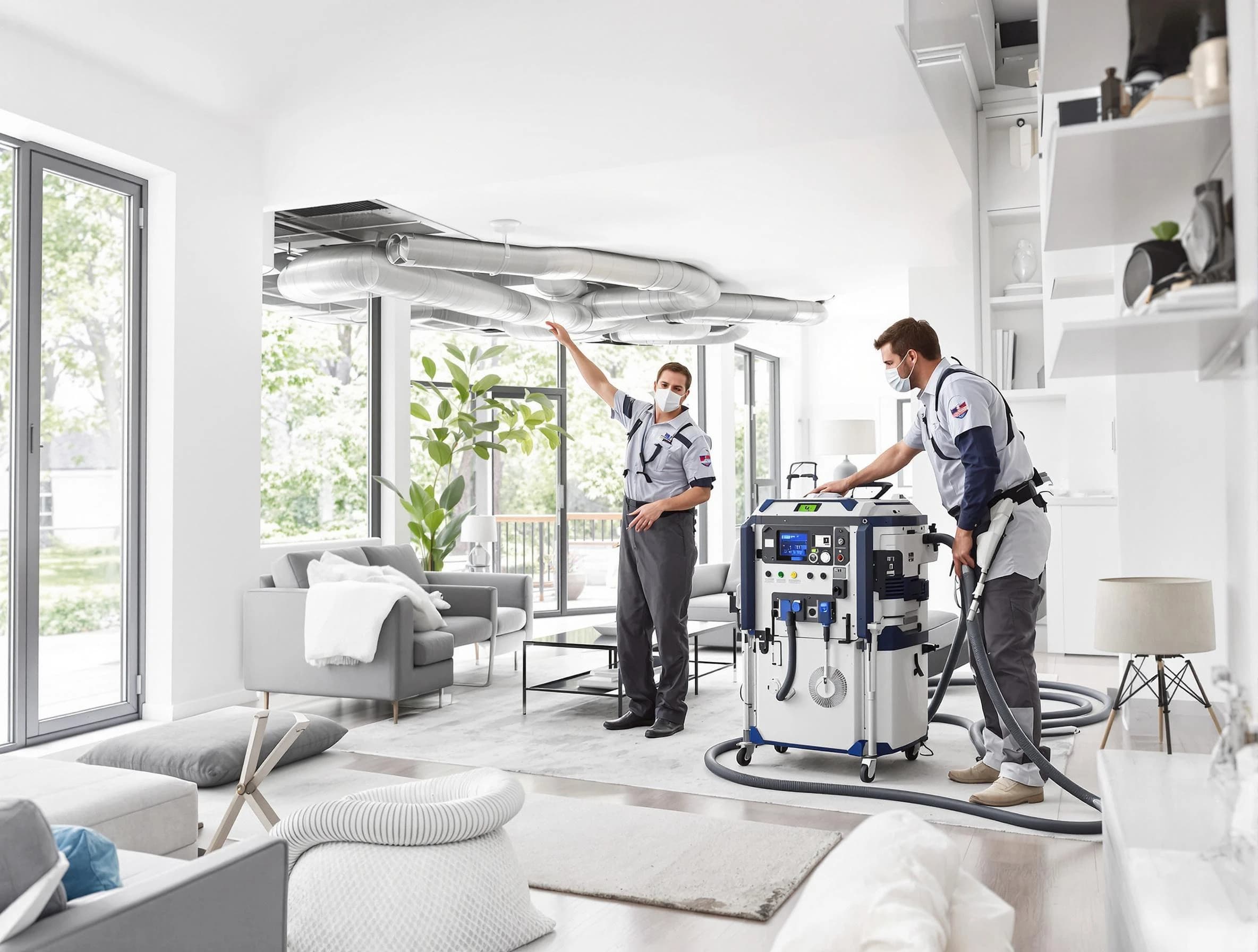 Costa Mesa Air Duct Cleaning professional conducting pure air duct cleaning with state-of-the-art equipment in Costa Mesa