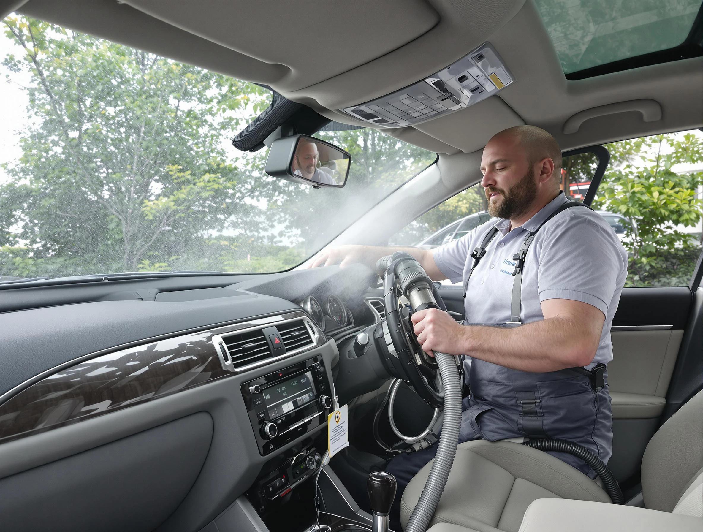 Costa Mesa Air Duct Cleaning specialist performing professional car duct cleaning in Costa Mesa