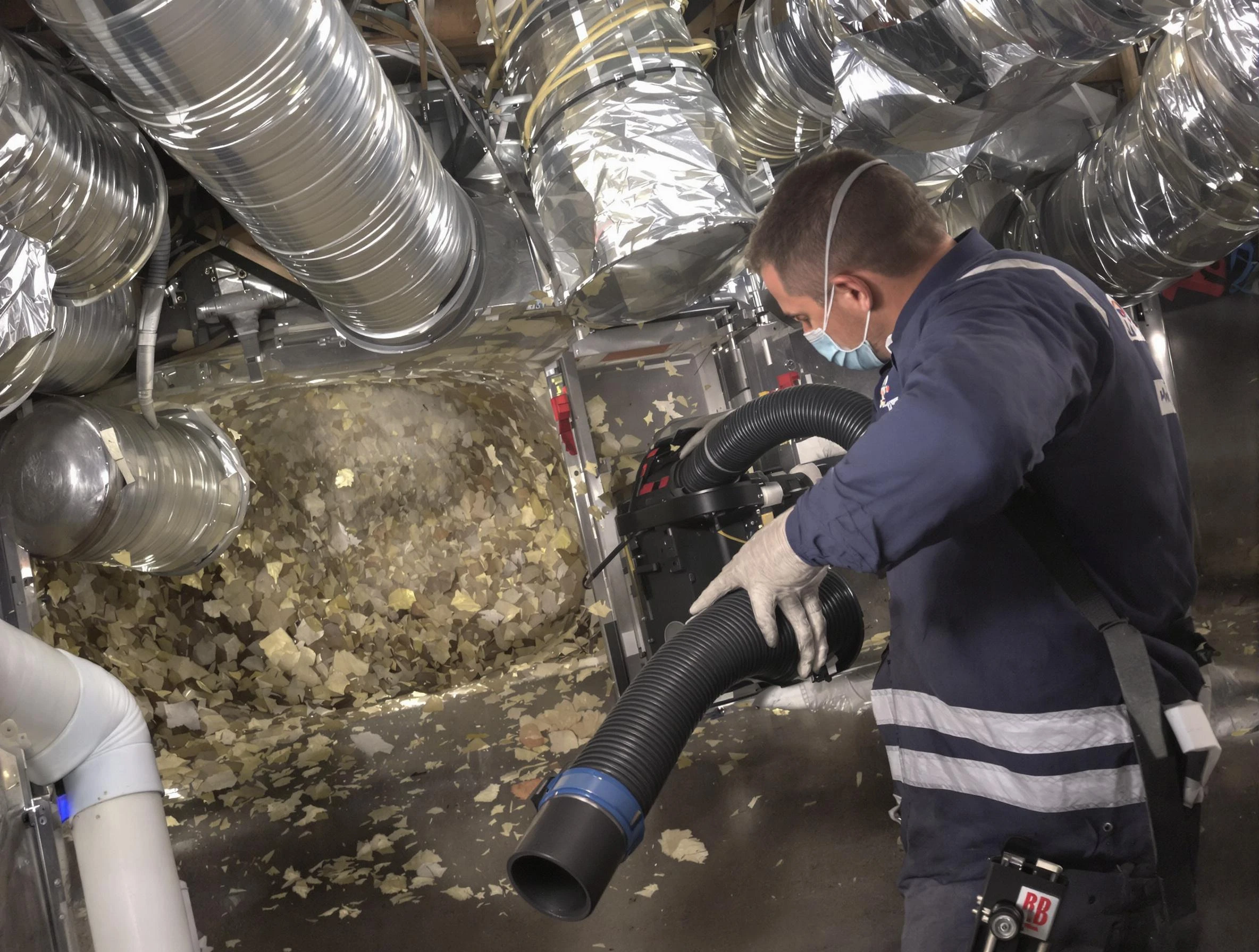 Costa Mesa Air Duct Cleaning specialist operating negative pressure cleaning equipment for thorough duct maintenance in Costa Mesa